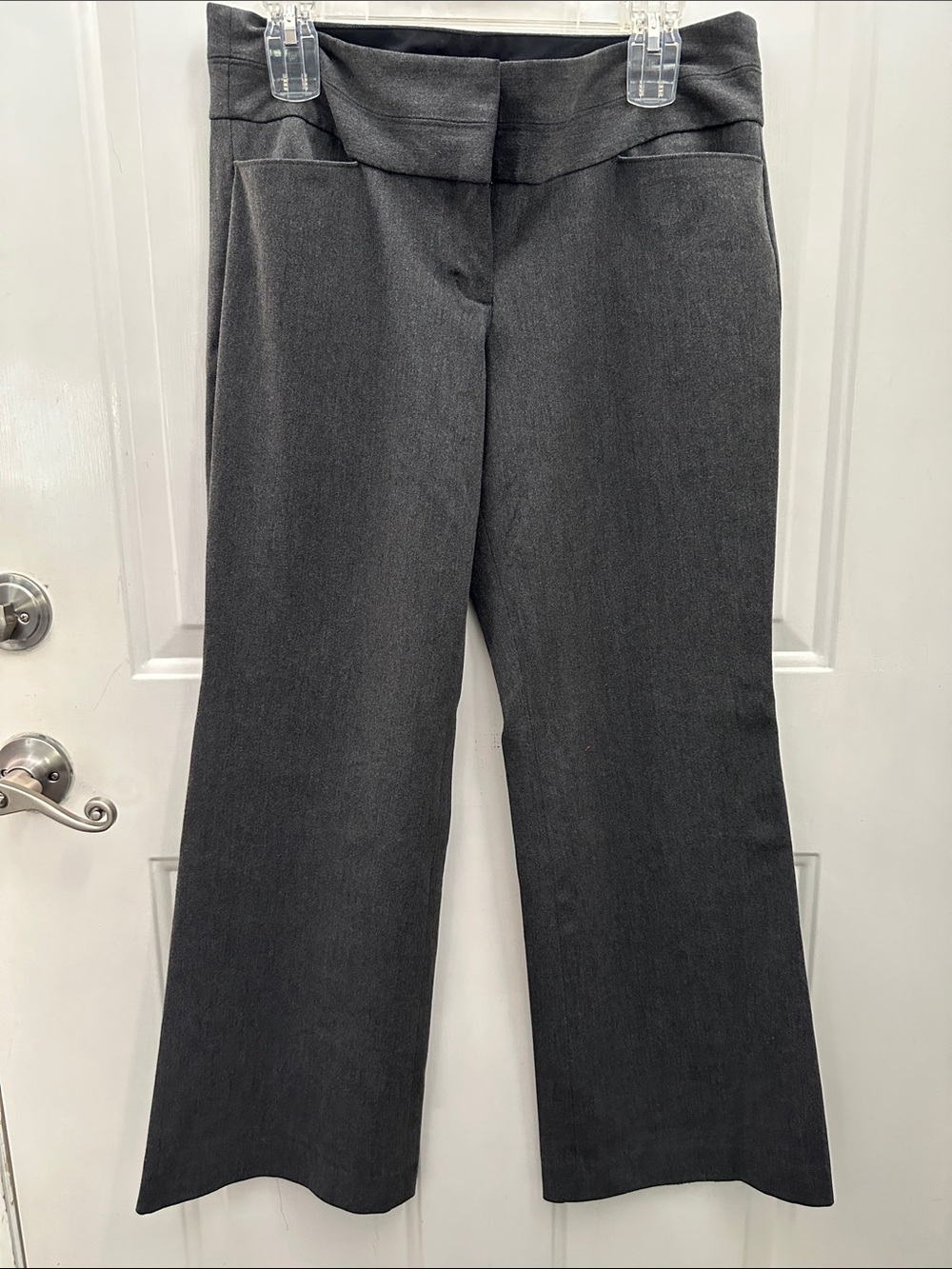 Express Charcoal Gray Wide-Leg Editor Dress Pants